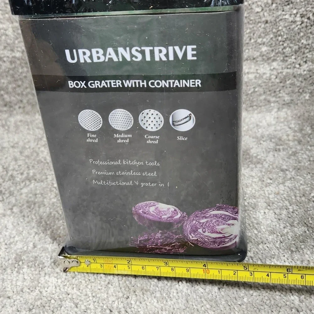 Urbanstrive Cheese Grater With Container‎ Box Grater Stainless Steel Graters